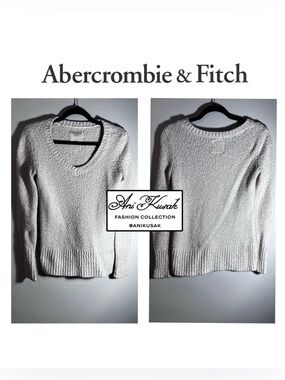 Abercrombie & Fitch V-Neck Pullover Sweater With Shimmer Specks